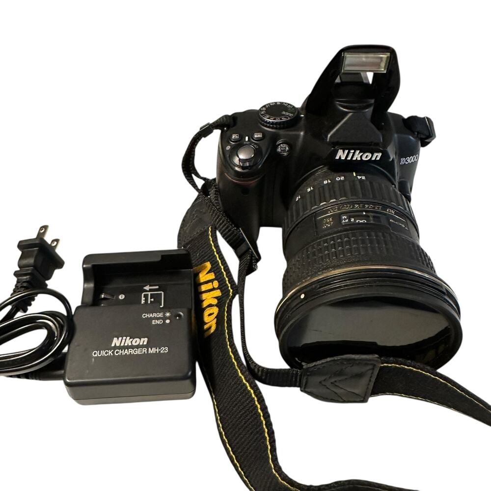 Nikon D3000 Digital SLR Camera Black + Tokina SD 12-24mm f4 (IF) DX Len Lens - Picture 3 of 3
